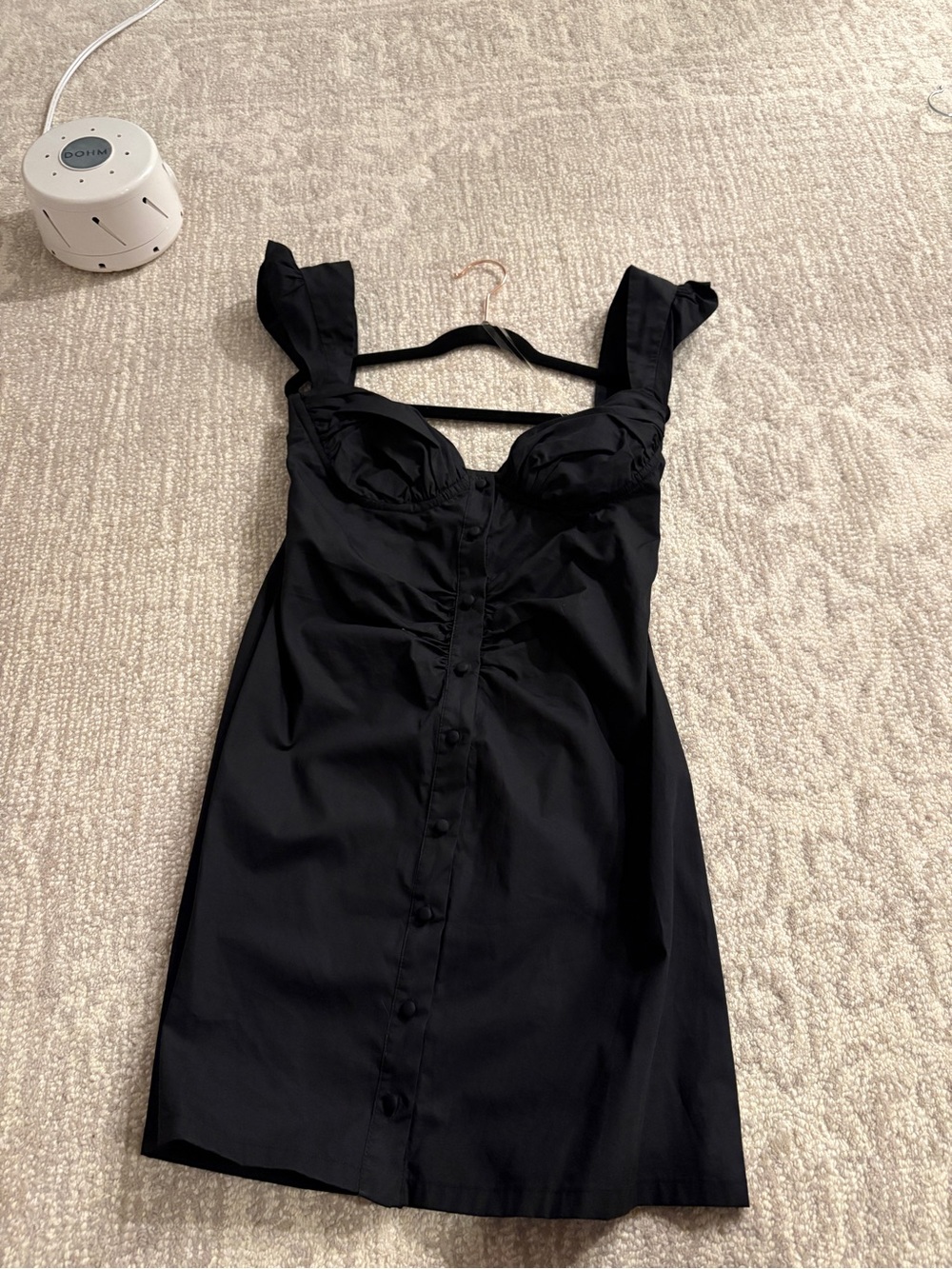NWT Mistress Rocks Black Button-Front Sleeved Mini Dress